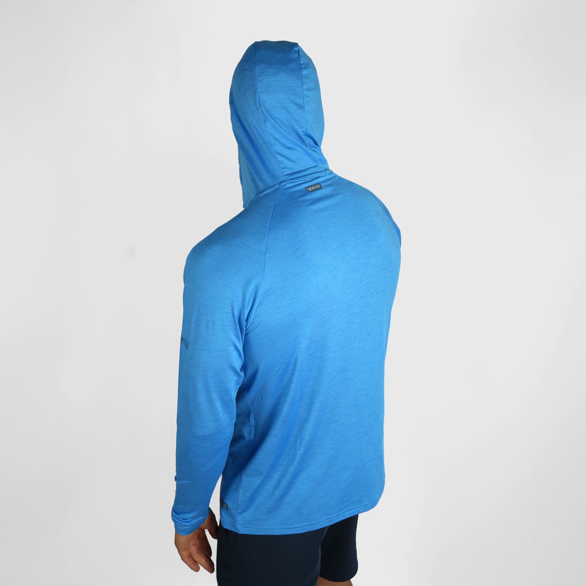 UV Ocean Tech L/S Hooded Top - BAR KARATE Cyan