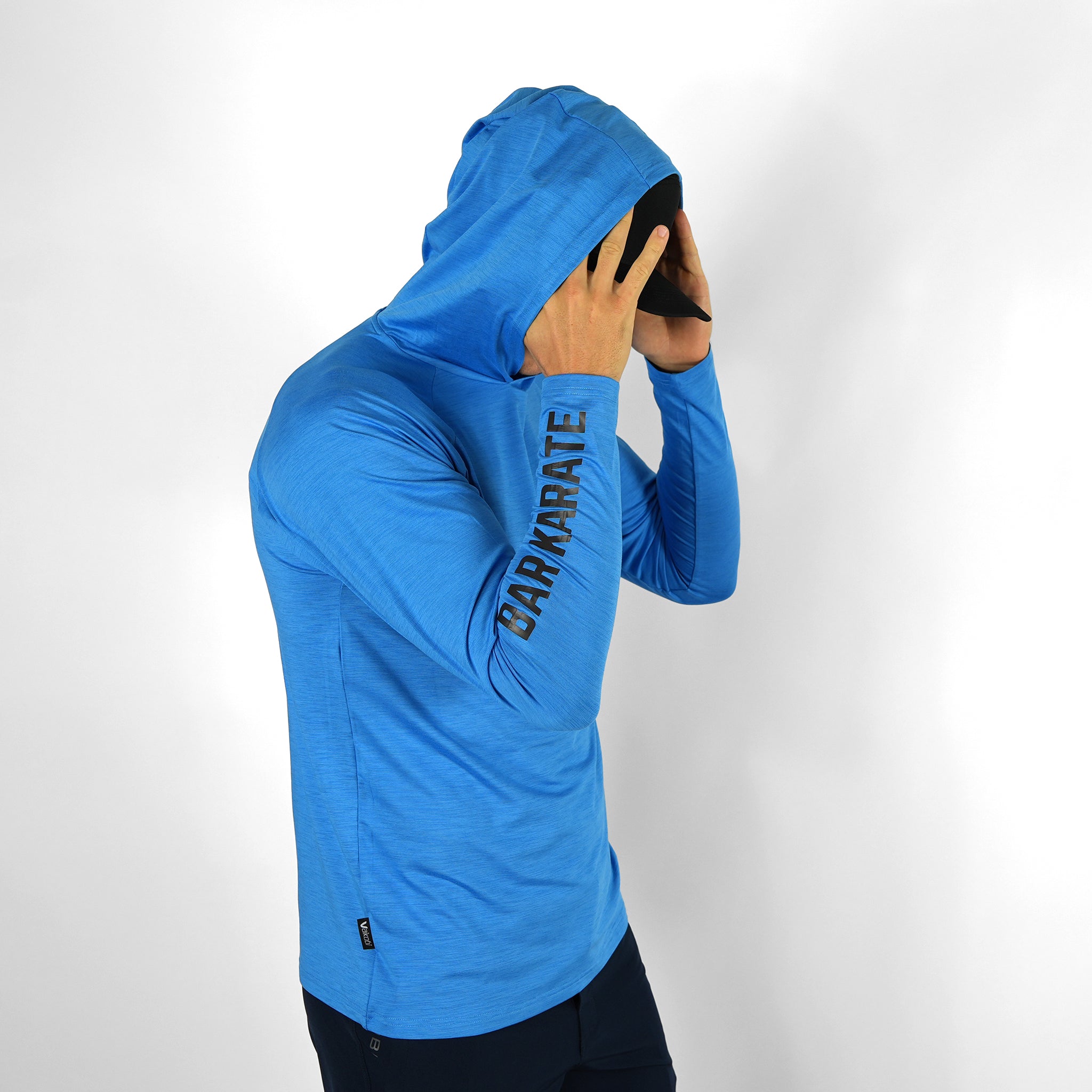 UV Ocean Tech L/S Hooded Top - BAR KARATE Cyan