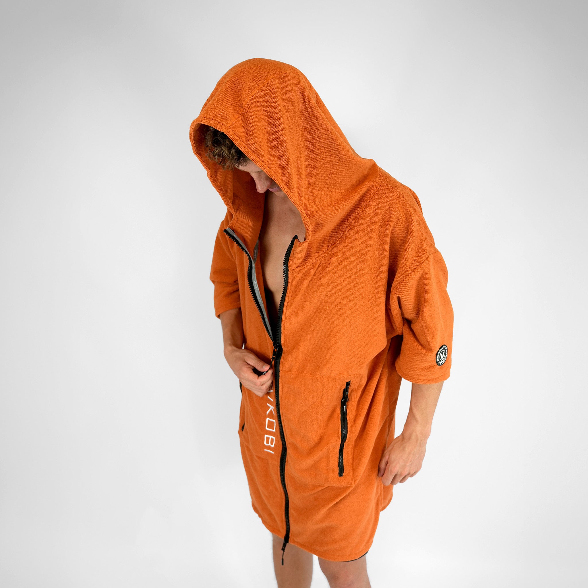 Full Zip Hooded Towel - Rust | Vaikobi
