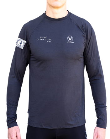 SWAN CANOE CLUB - UV Performance L/S Tech Top- Charcoal - Unisex - CUSTOM