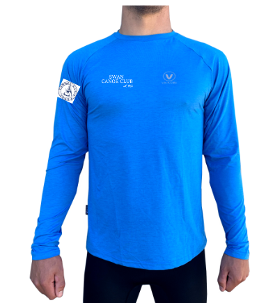 SWAN CANOE CLUB - UV Performance L/S Tech Top- Cyan - Unisex - CUSTOM
