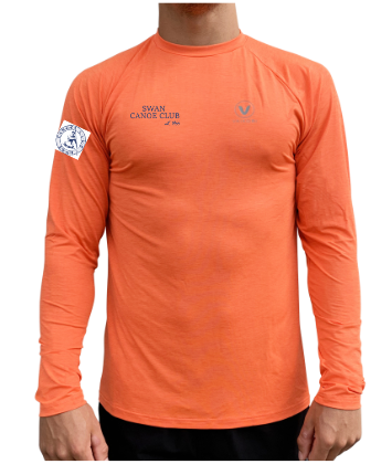 SWAN CANOE CLUB - UV Performance L/S Tech Top- Orange - Unisex - CUSTOM