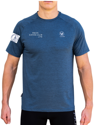 SWAN CANOE CLUB - Mens UV Performance S/S Tech Tee - Ocean Blue - CUSTOM