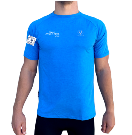 SWAN CANOE CLUB - Mens UV Performance S/S Tech Tee - Cyan - CUSTOM