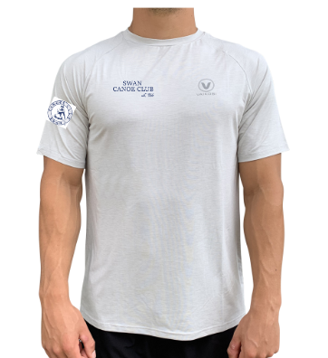 SWAN CANOE CLUB - Mens UV Performance S/S Tech Tee - Silver - CUSTOM
