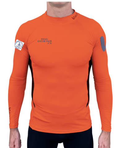 SWAN CANOE CLUB - Long Sleeve Rash Top - Orange - CUSTOM