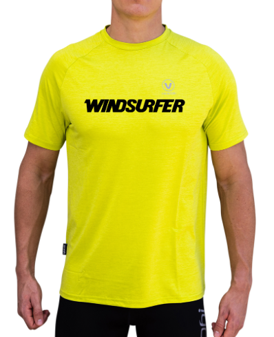 WINDSURFER Branded Mens UV Performance S/S Tech Tee- Lime - CUSTOM