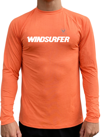 WINDSURFER Men's UV Performance L/S Tech Top - Orange - CUSTOM