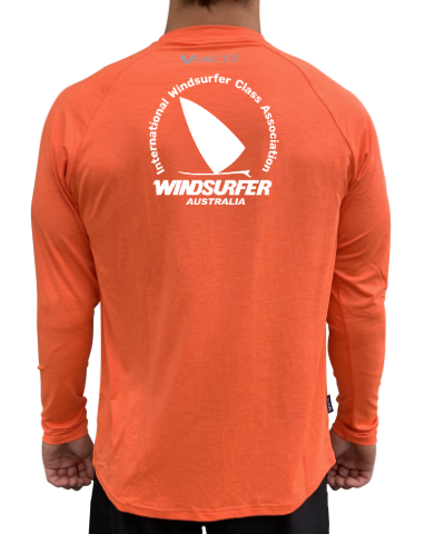 WINDSURFER Men's UV Performance L/S Tech Top - Orange - CUSTOM