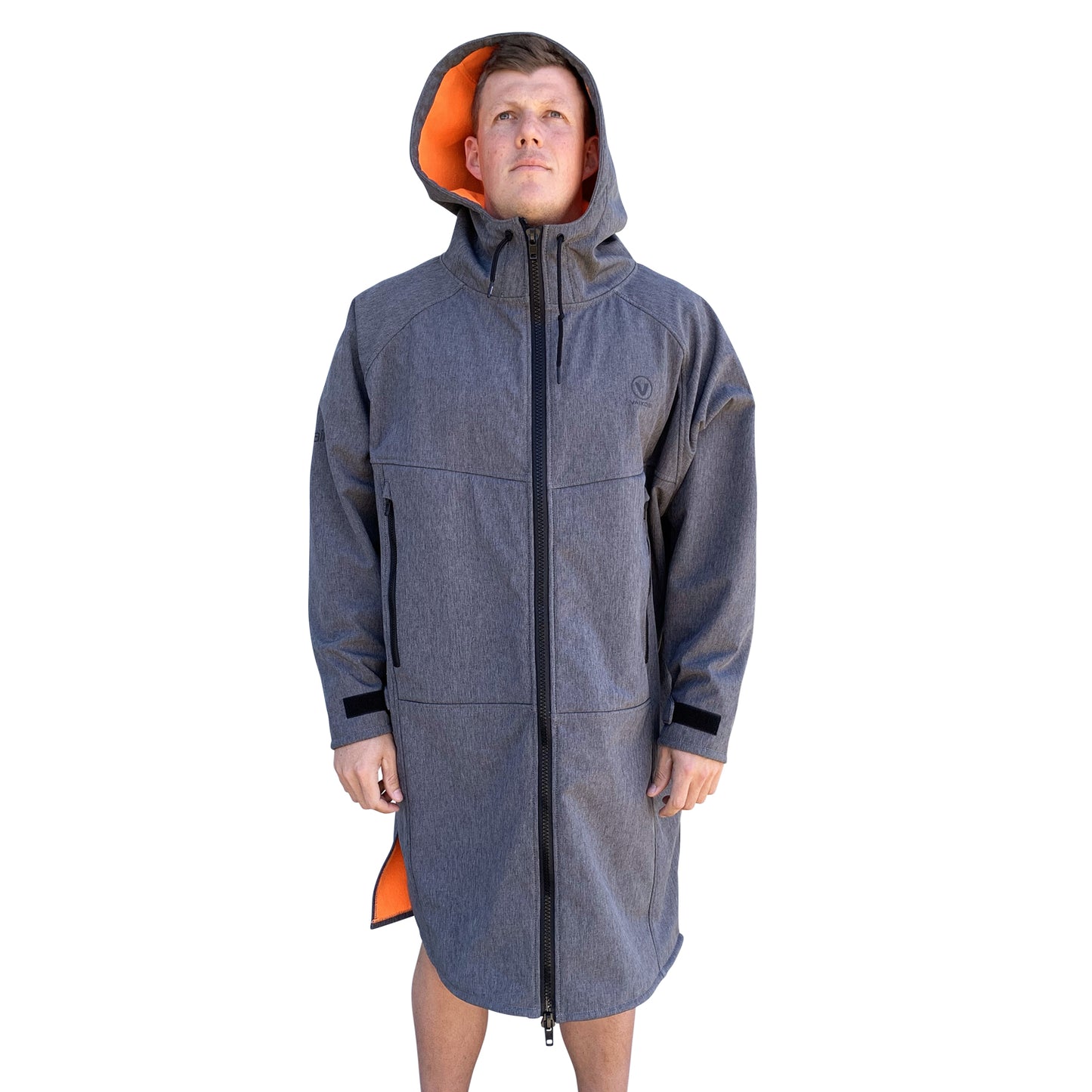 BEACH COAT -GREY/ORANGE