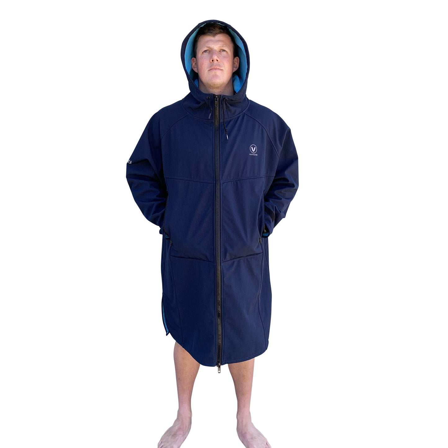 BEACH COAT -NAVY/CYAN