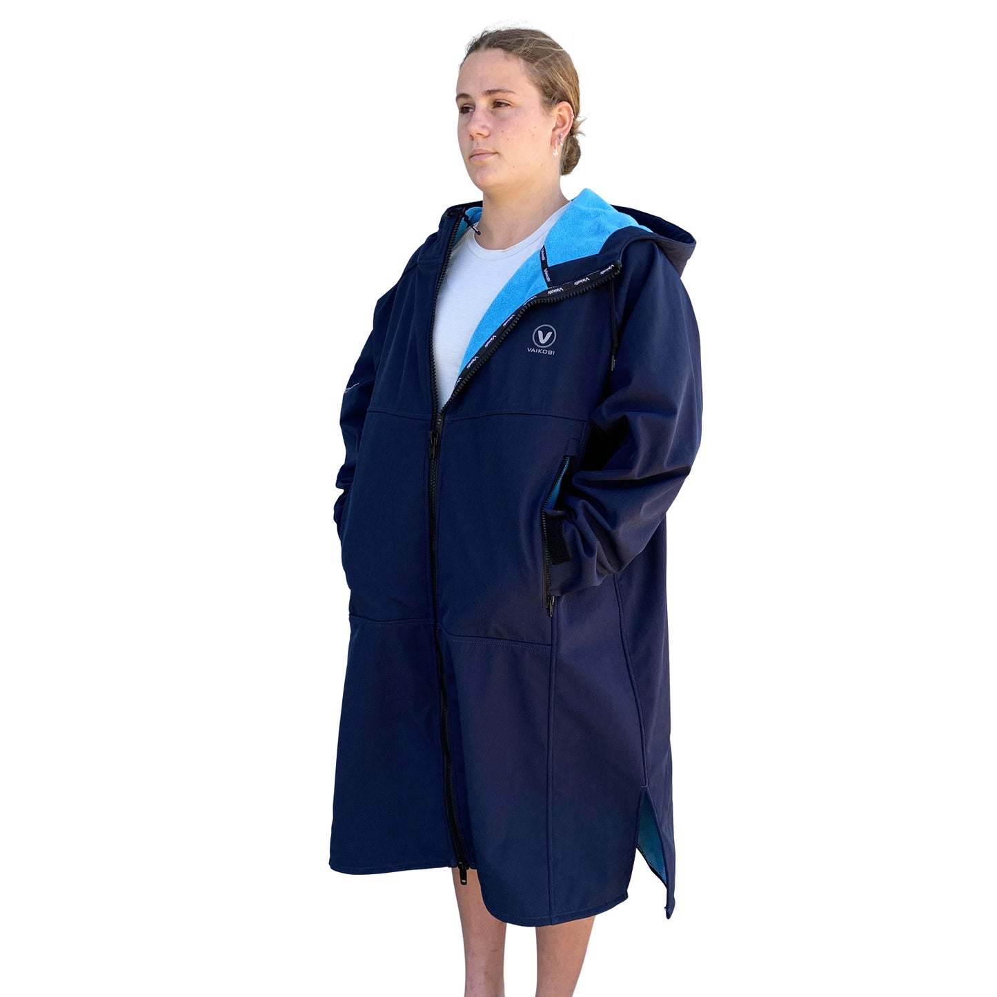 BEACH COAT -NAVY/CYAN