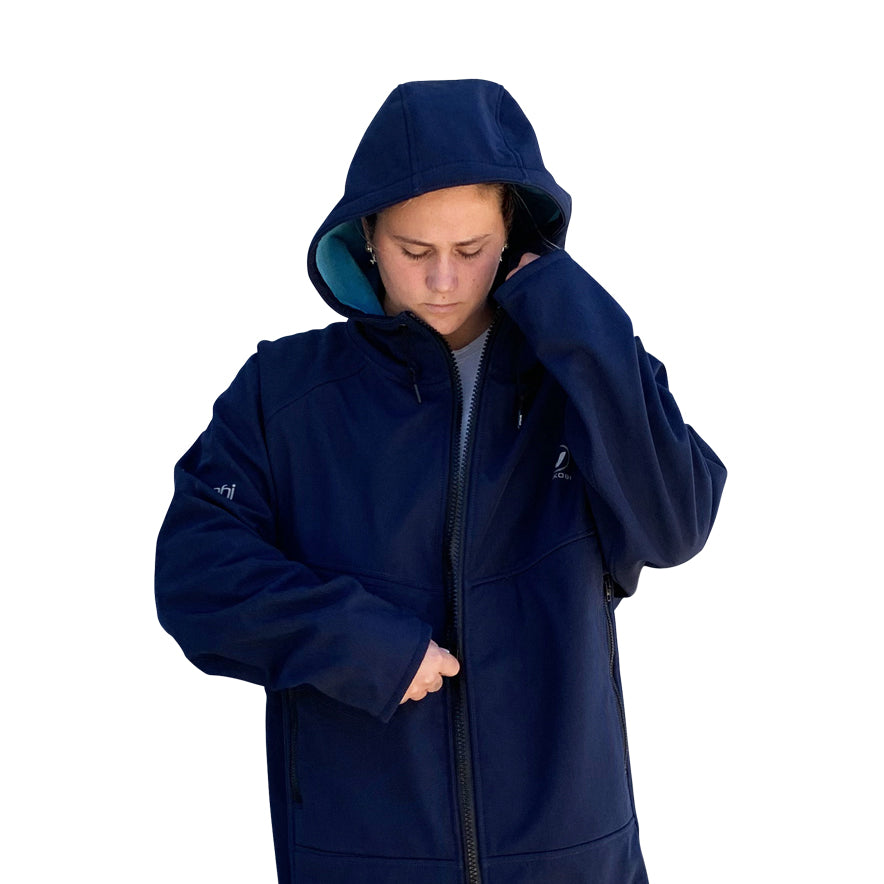 BEACH COAT -NAVY/CYAN