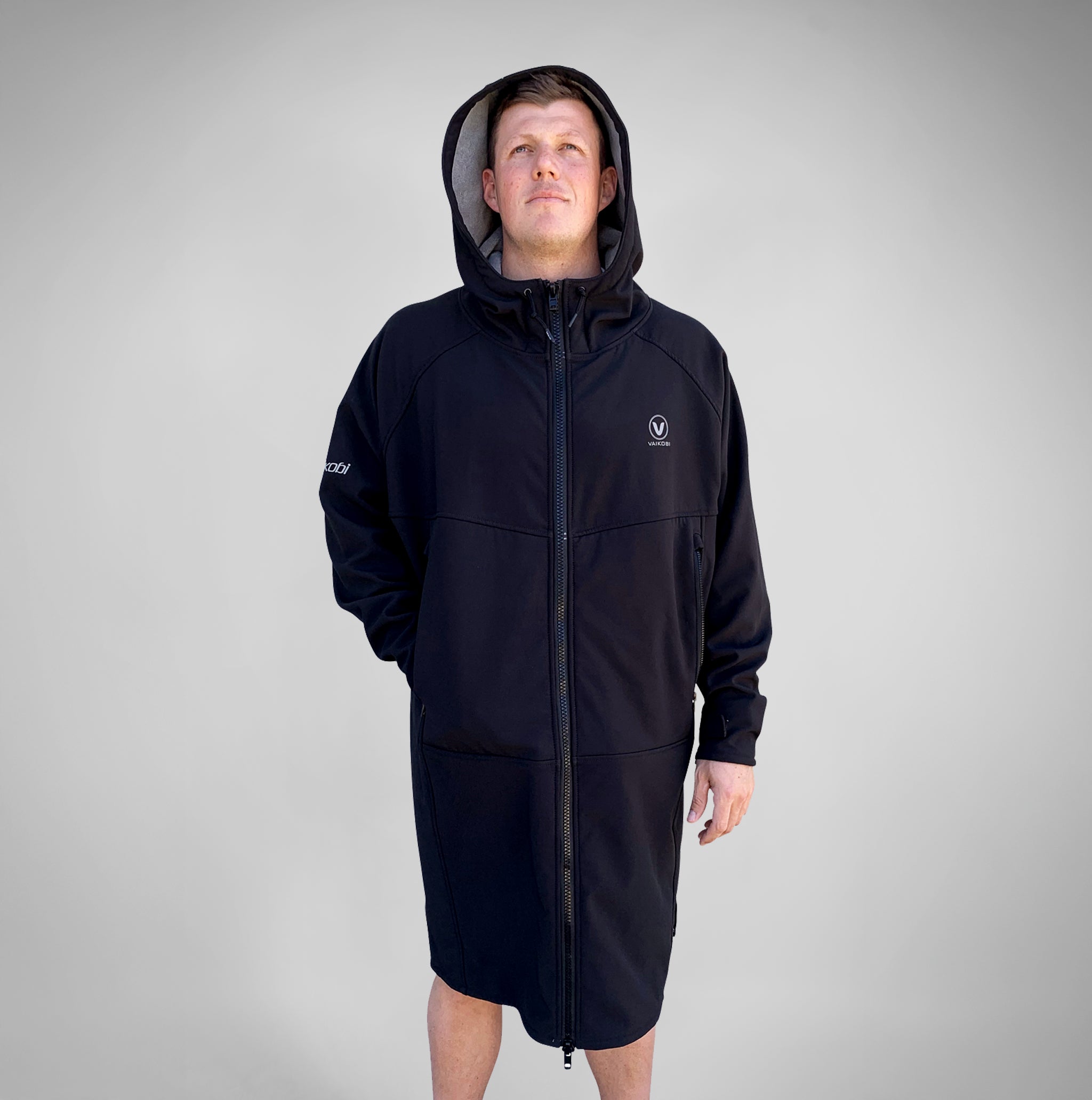 Beach Coat - Black/Grey