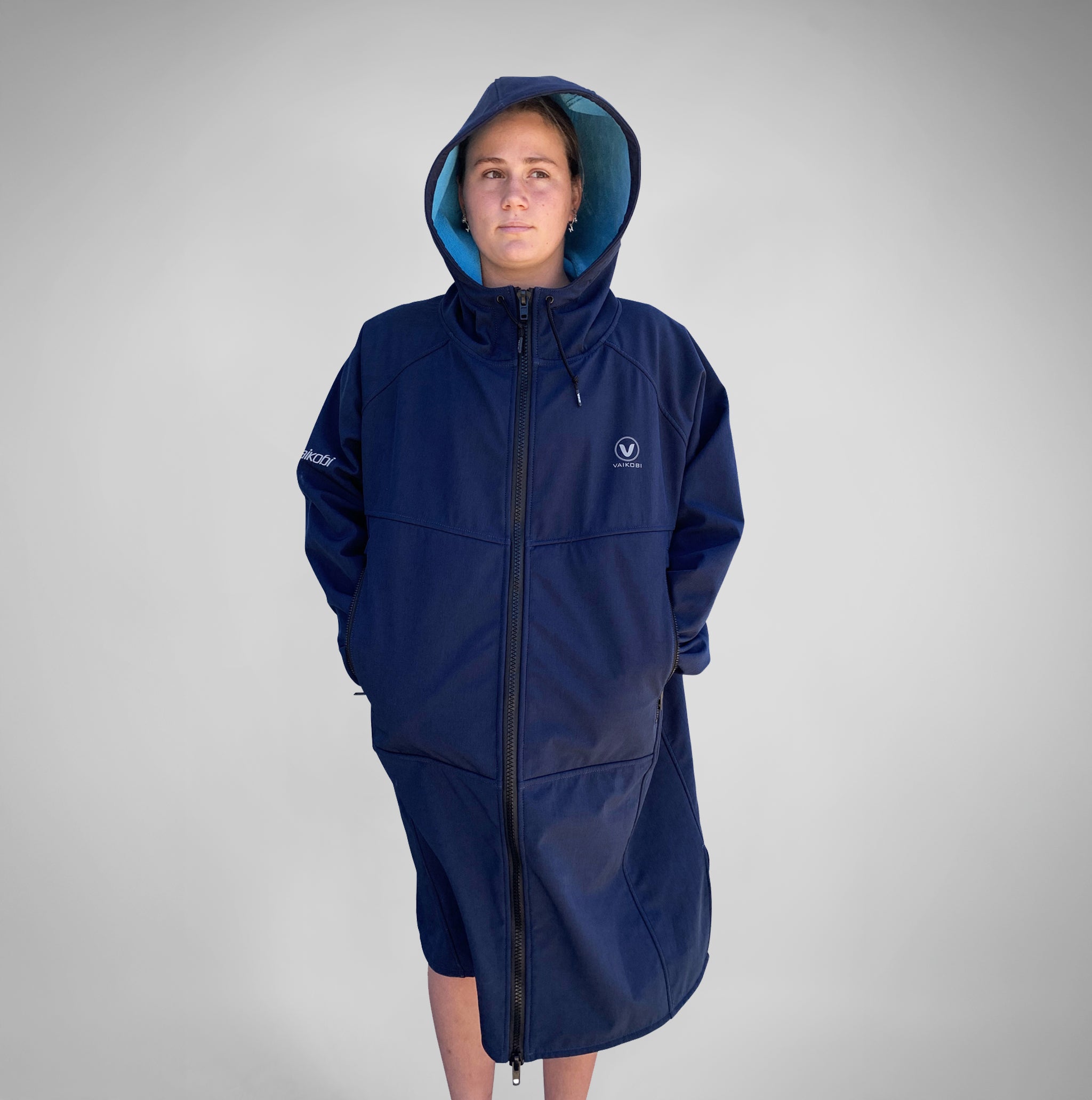 Beach Coat - Navy/Cyan