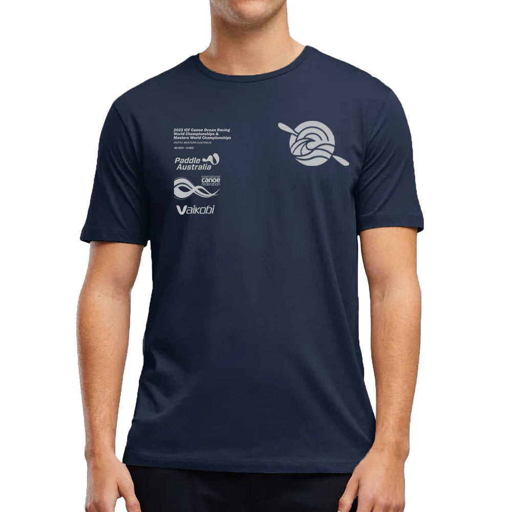 ICF Worlds - Men's Cotton Classic Navy Tee - CUSTOM