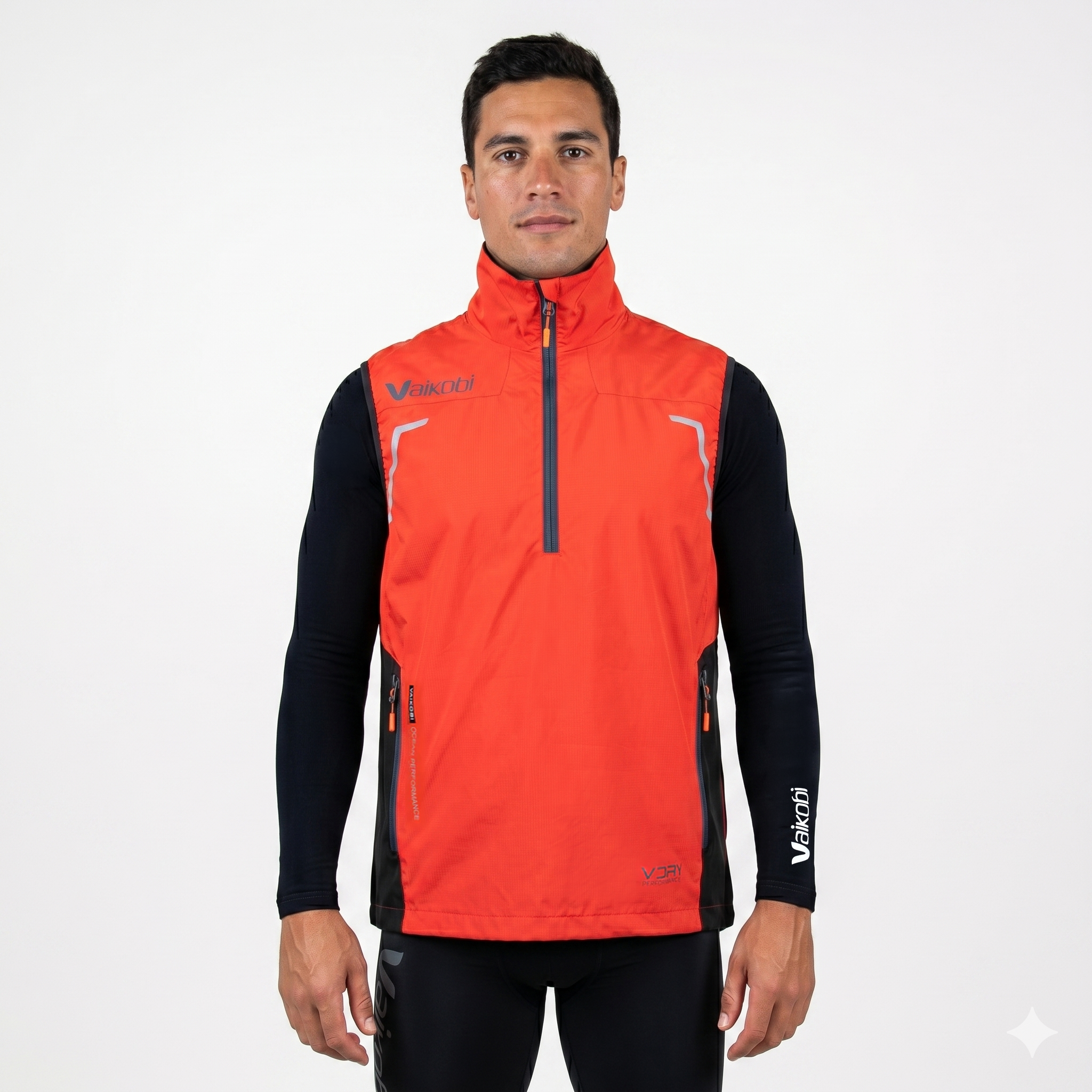 VDRY Lightweight 1/2 Zip Vest - Orange | Vaikobi