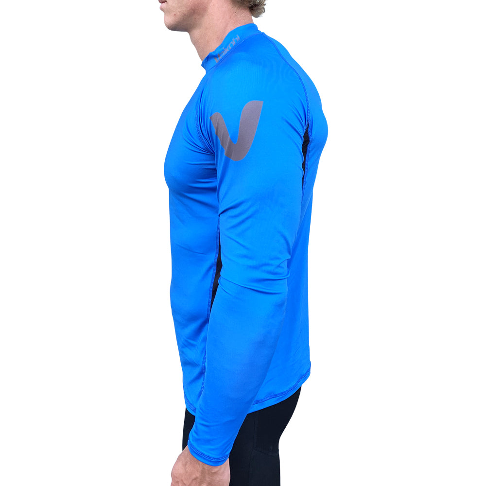 Long Sleeve Rash Top - Cyan/Black