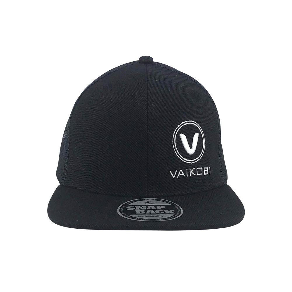 Youth Flat-Brim Mesh SnapBack Cap - Black