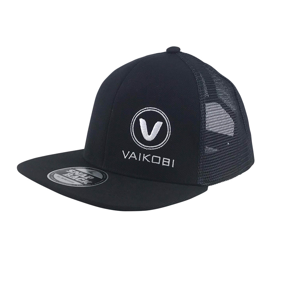Youth Flat-Brim Mesh SnapBack Cap - Black