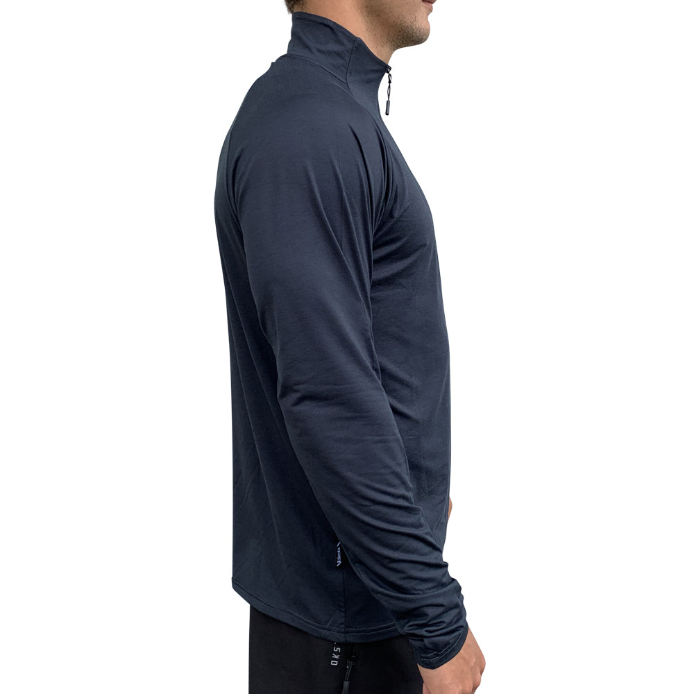 UV Long Sleeve ZIP Tech Top - Charcoal