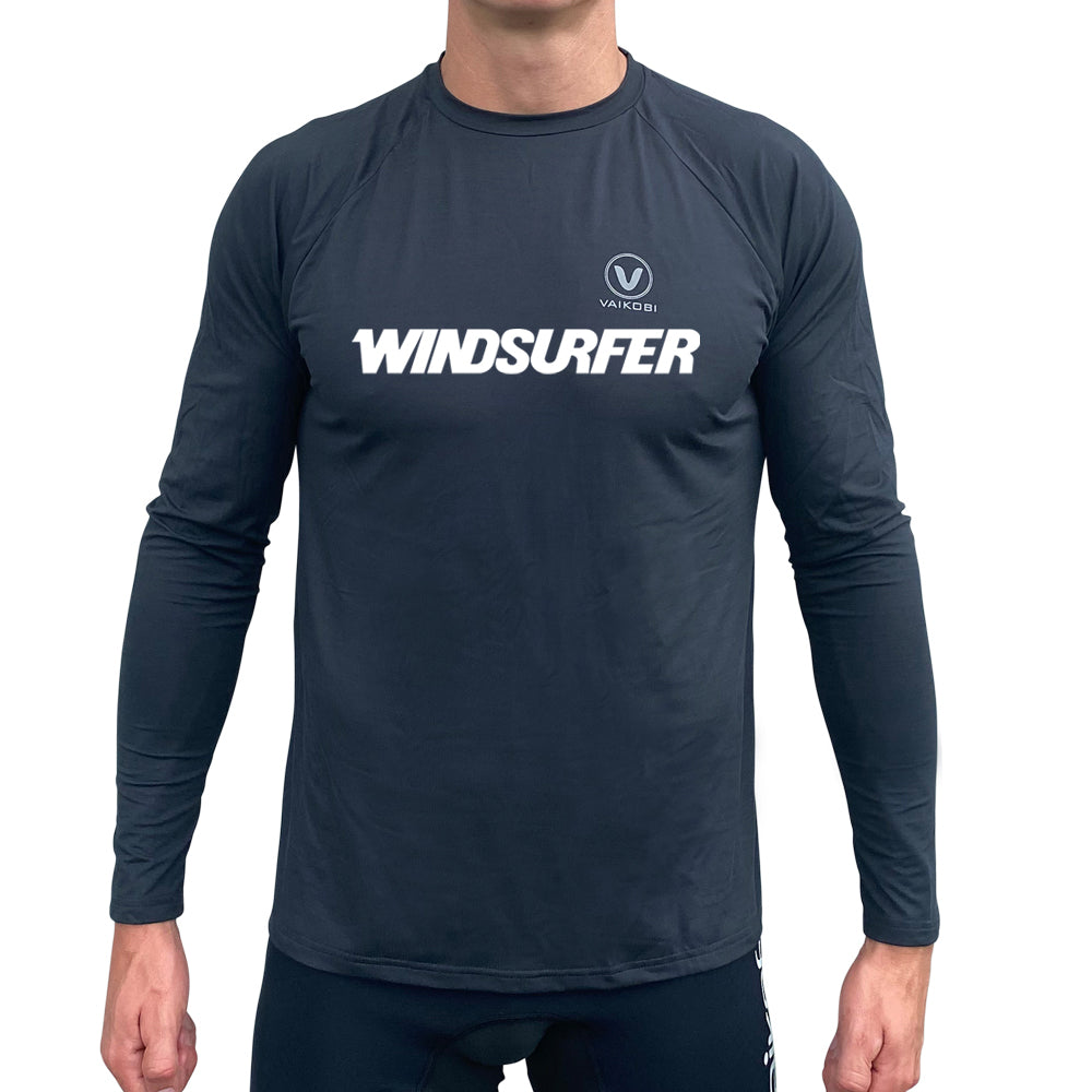 WINDSURFER Men's UV Performance L/S Tech Top - Charcoal - CUSTOM
