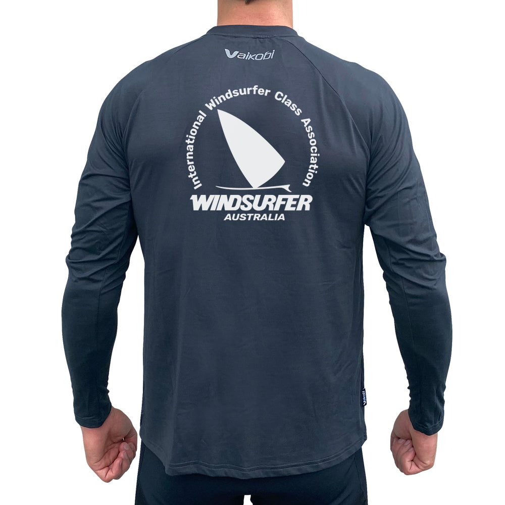 WINDSURFER Men's UV Performance L/S Tech Top - Charcoal - CUSTOM