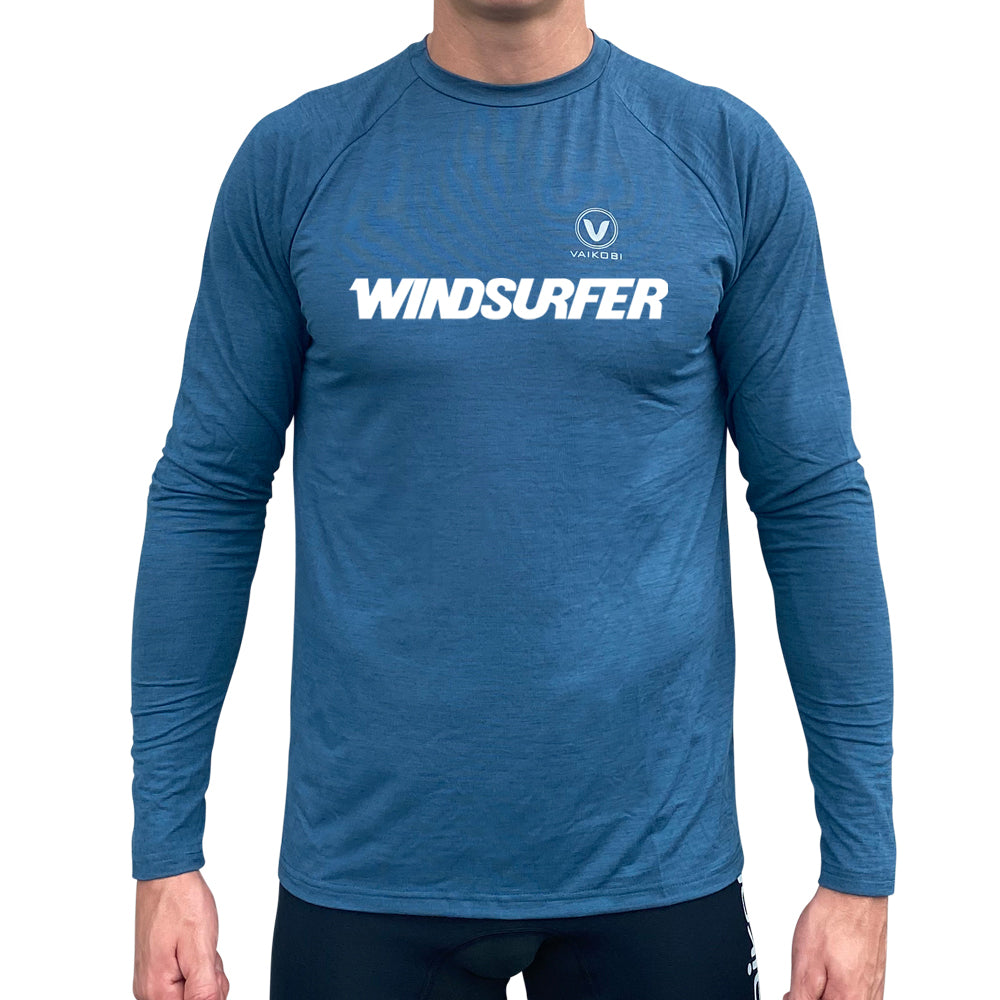 WINDSURFER Mens UV Performance L/S Tech Top- Ocean Blue - CUSTOM