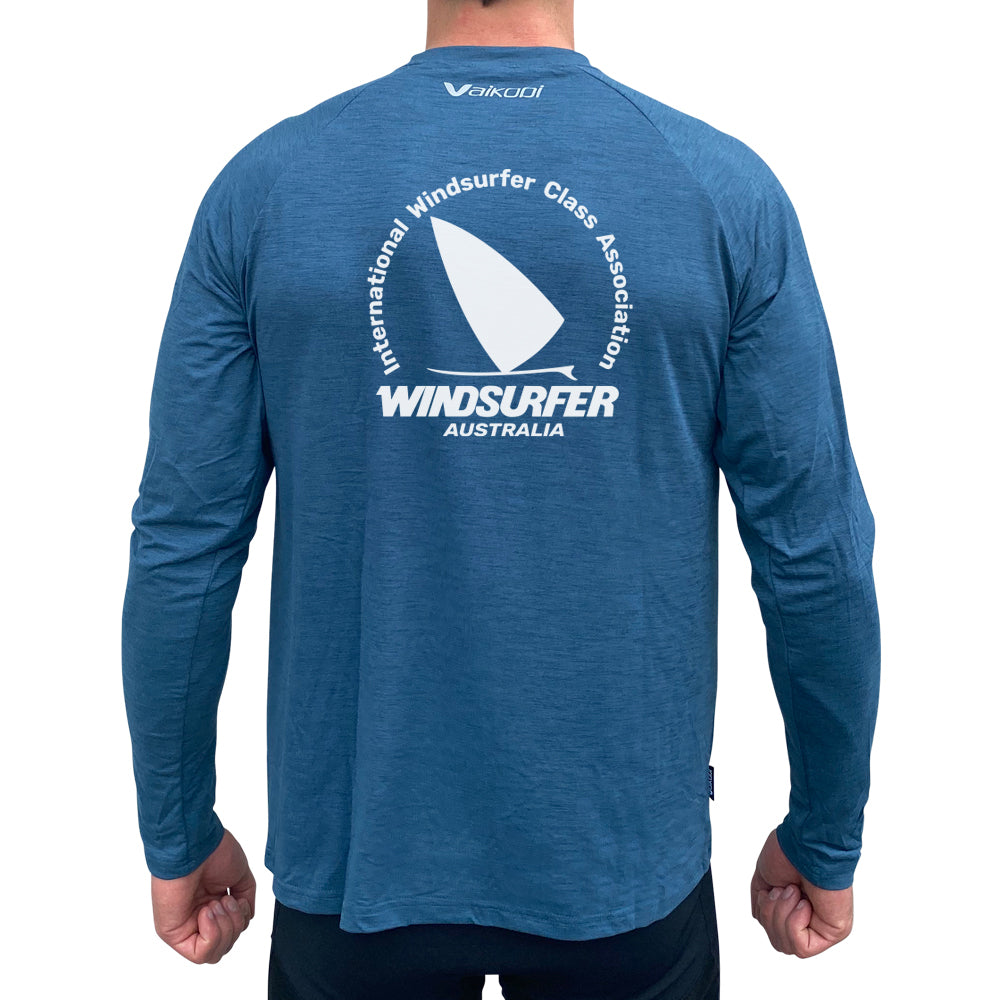 WINDSURFER Mens UV Performance L/S Tech Top- Ocean Blue - CUSTOM