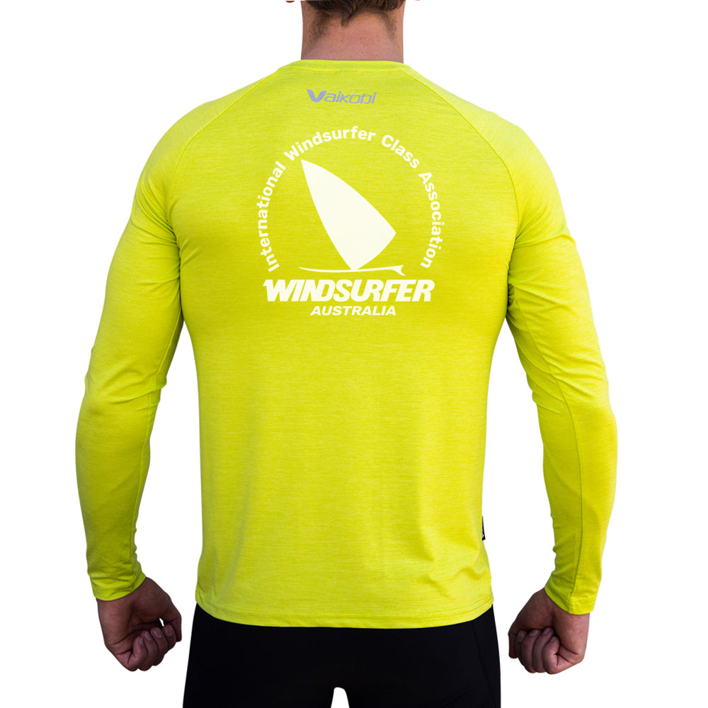 WINDSURFER Mens UV Performance L/S Tech Top- Lime - CUSTOM