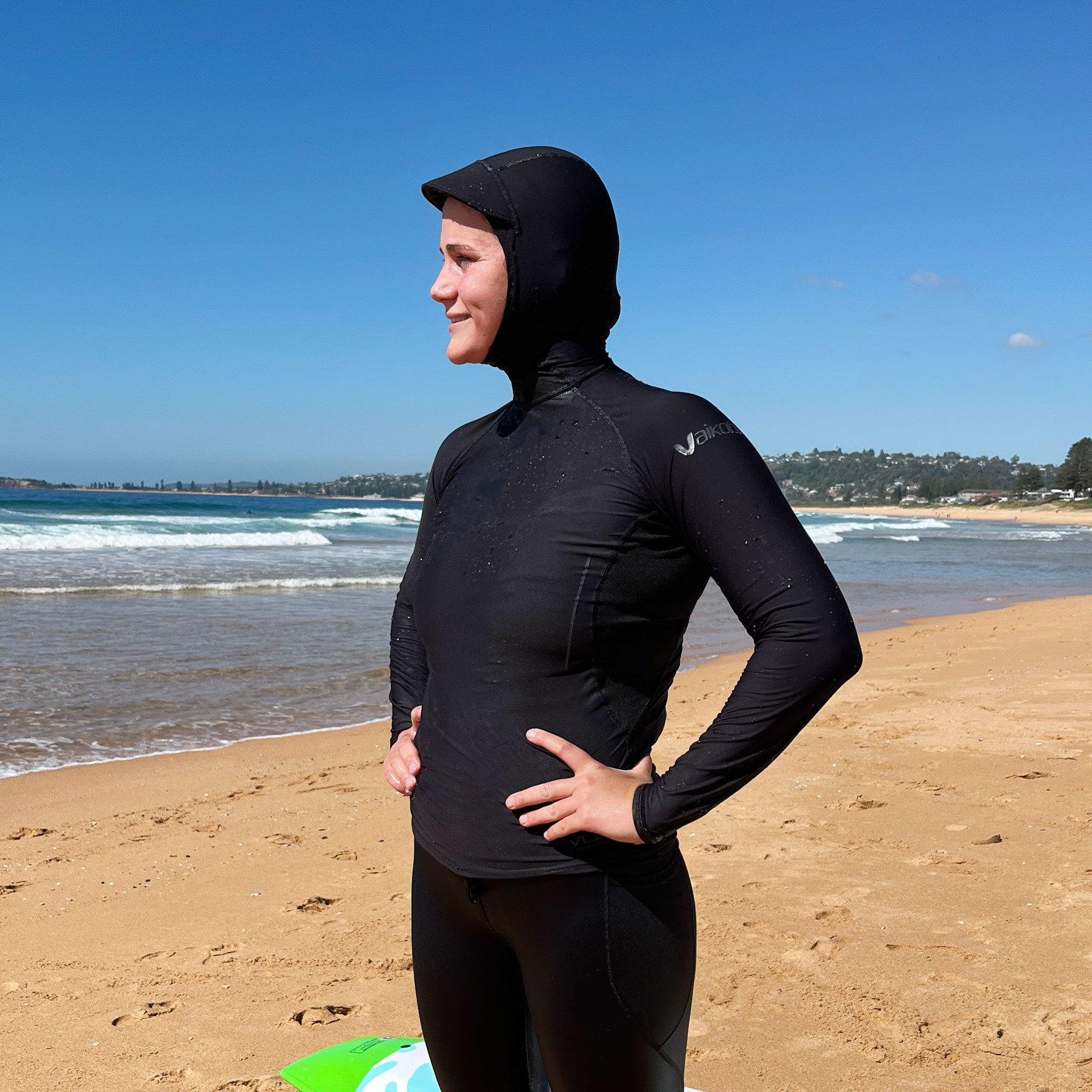 VCOLD Base Layer Hooded Long Sleeve Top - Black