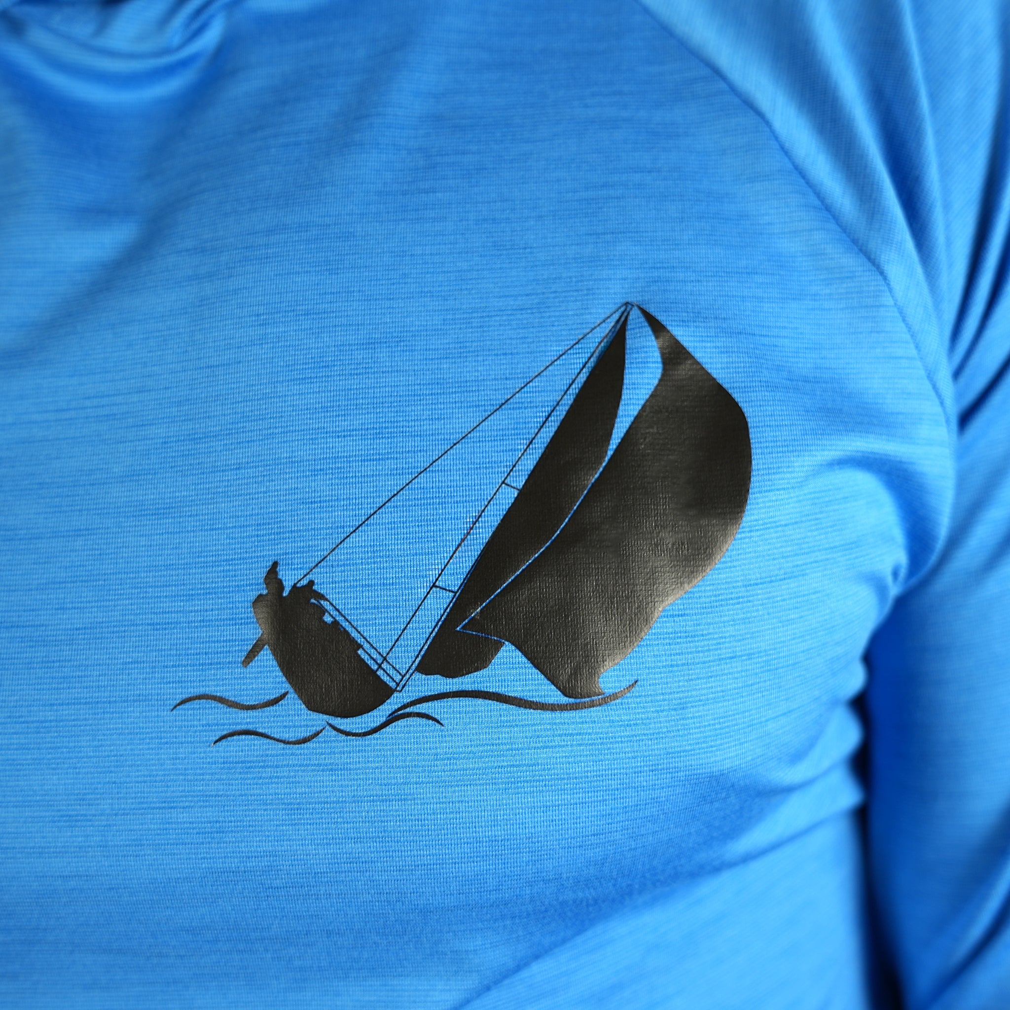 UV Ocean Tech L/S Hooded Top - BAR KARATE Cyan