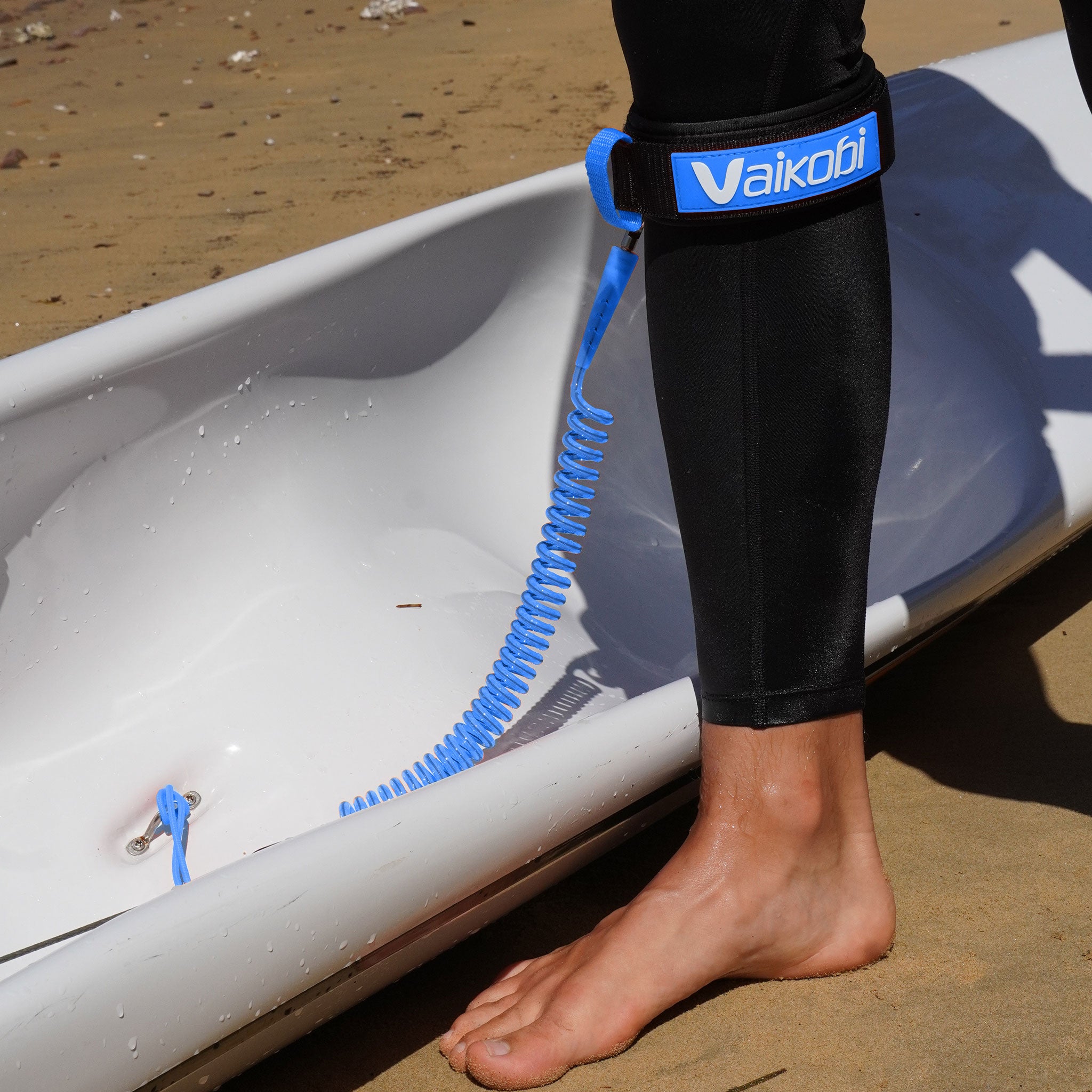 Vaikobi Ocean Paddling Calf Leash - Cyan