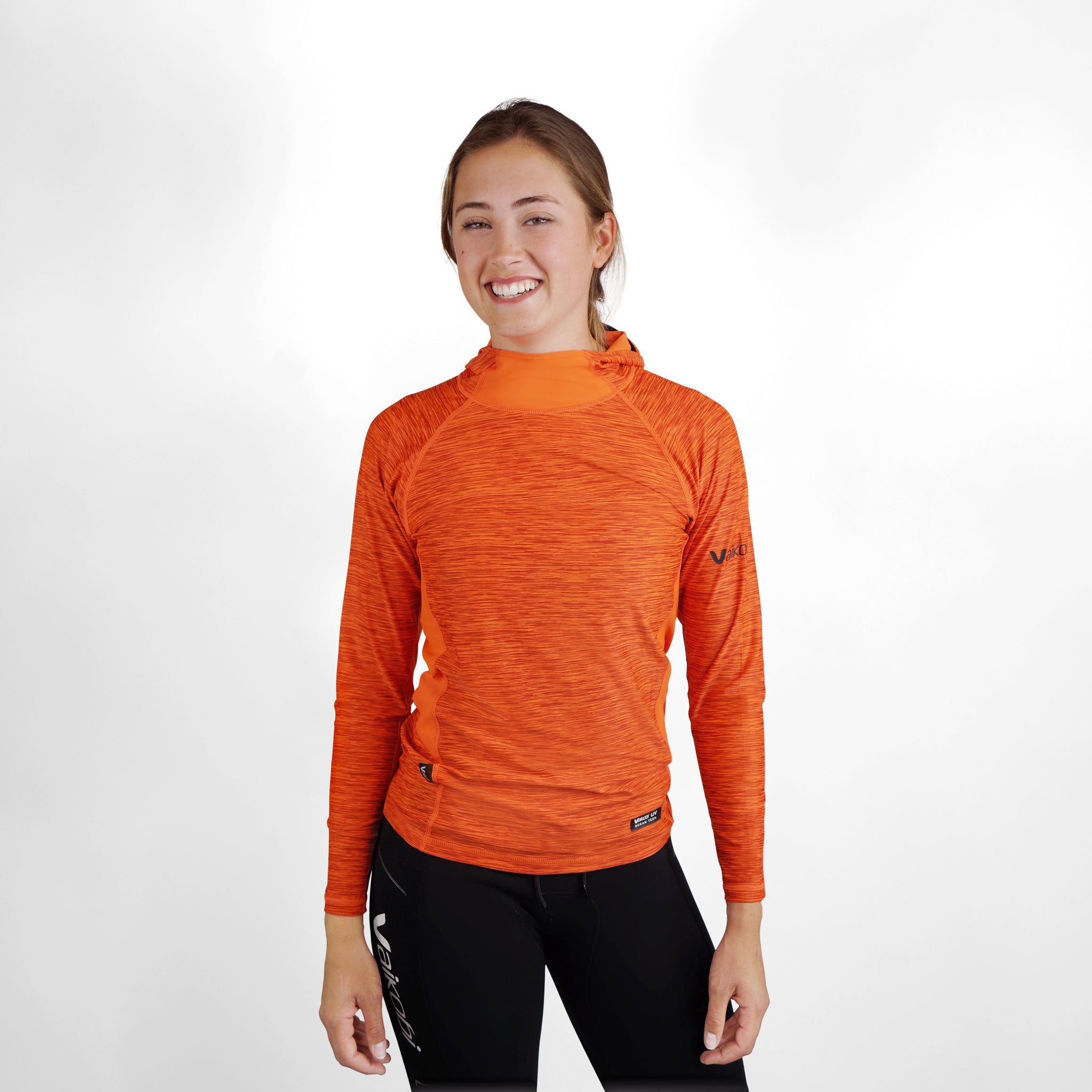 Hooded UV Long Sleeve Rash Top - Orange