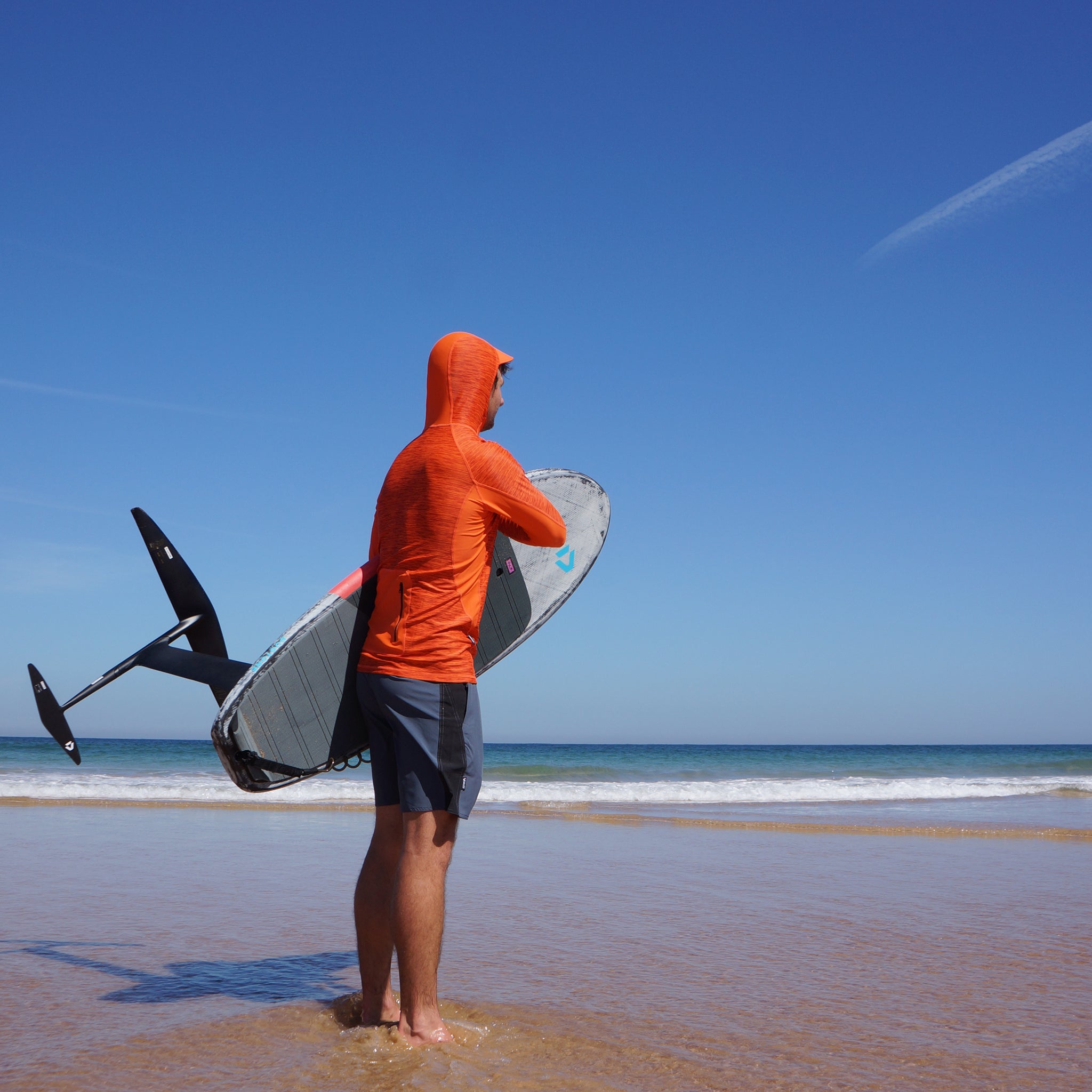 Hooded UV Long Sleeve Rash Top - Orange