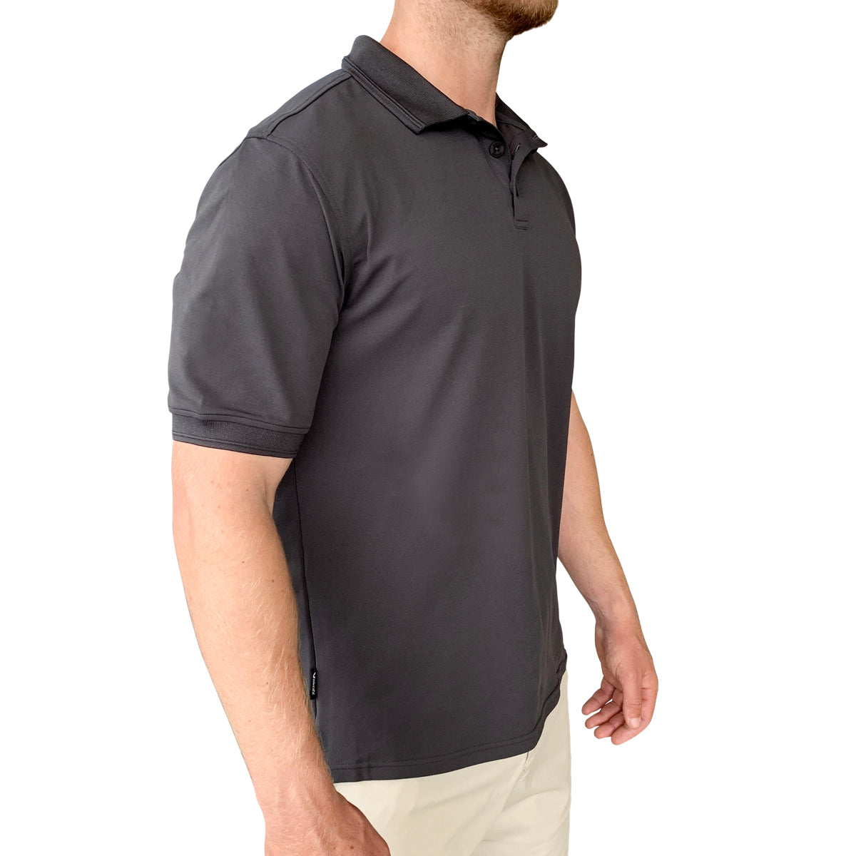 Antibes S/S Tech Polo - Charcoal