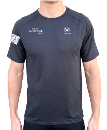 SWAN CANOE CLUB - Mens UV Performance S/S Tech Tee - Charcoal - CUSTOM