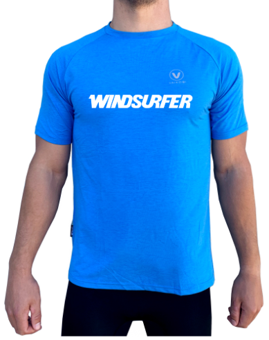 WINDSURFER Branded Mens UV Performance S/S Tech Tee- Cyan - CUSTOM