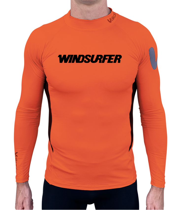 WINDSURFER - Long Sleeve Rash Top - Orange - CUSTOM