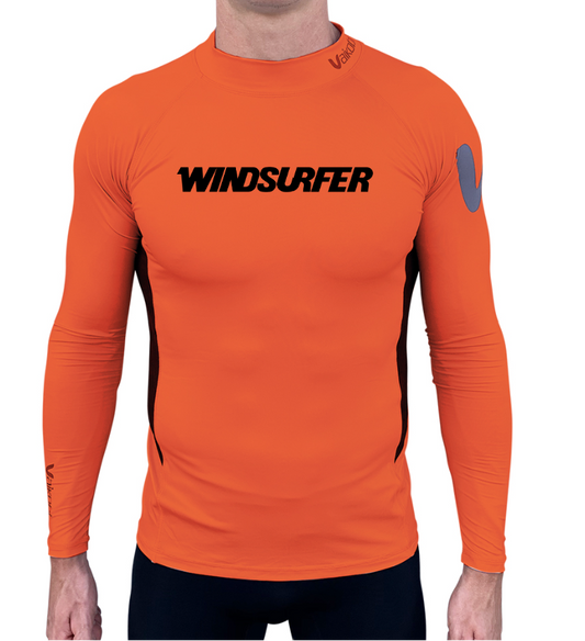 WINDSURFER - Long Sleeve Rash Top - Orange - CUSTOM
