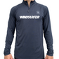 Windsurfer- UV Long Sleeve ZIP Tech Top - Charcoal- CUSTOM