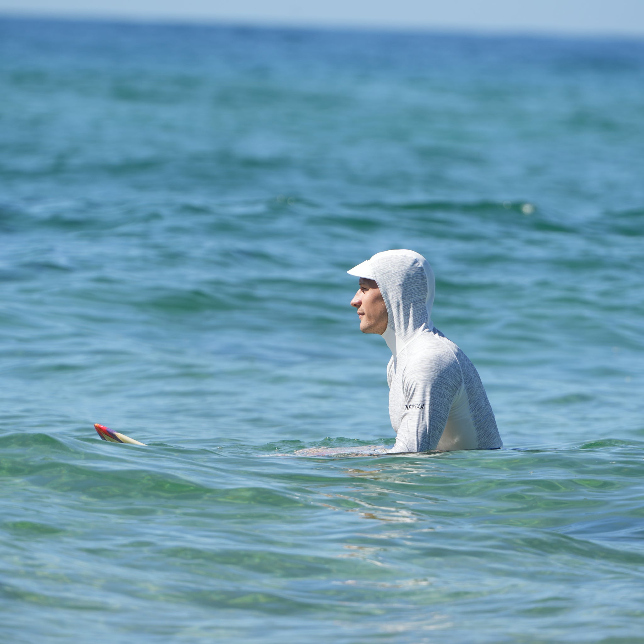 Hooded UV Long Sleeve Rash Top - Silver