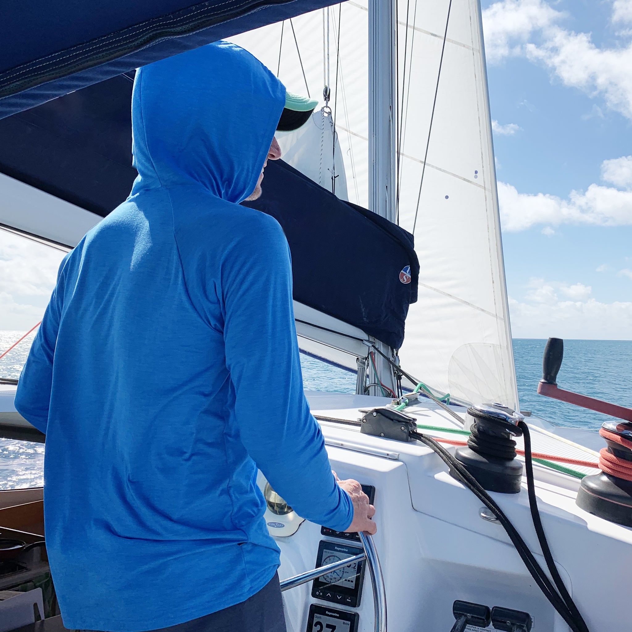 Season 2023 - UV Performance L/S Hooded Tech Top - Cyan