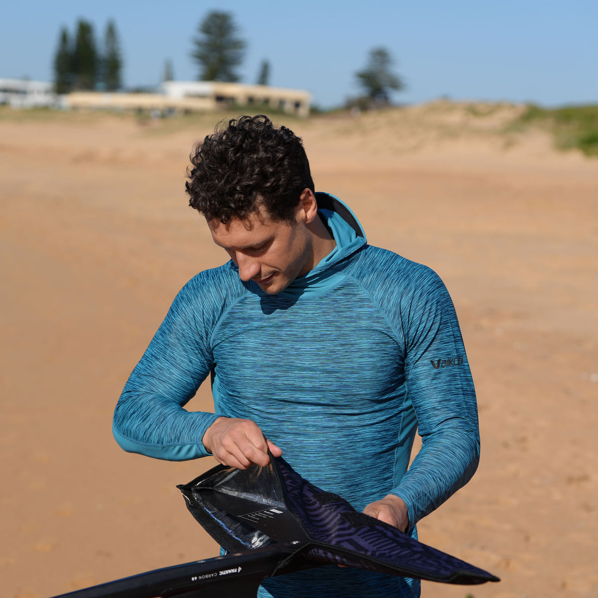 Hooded UV Long Sleeve Rash Top - Teal | Vaikobi
