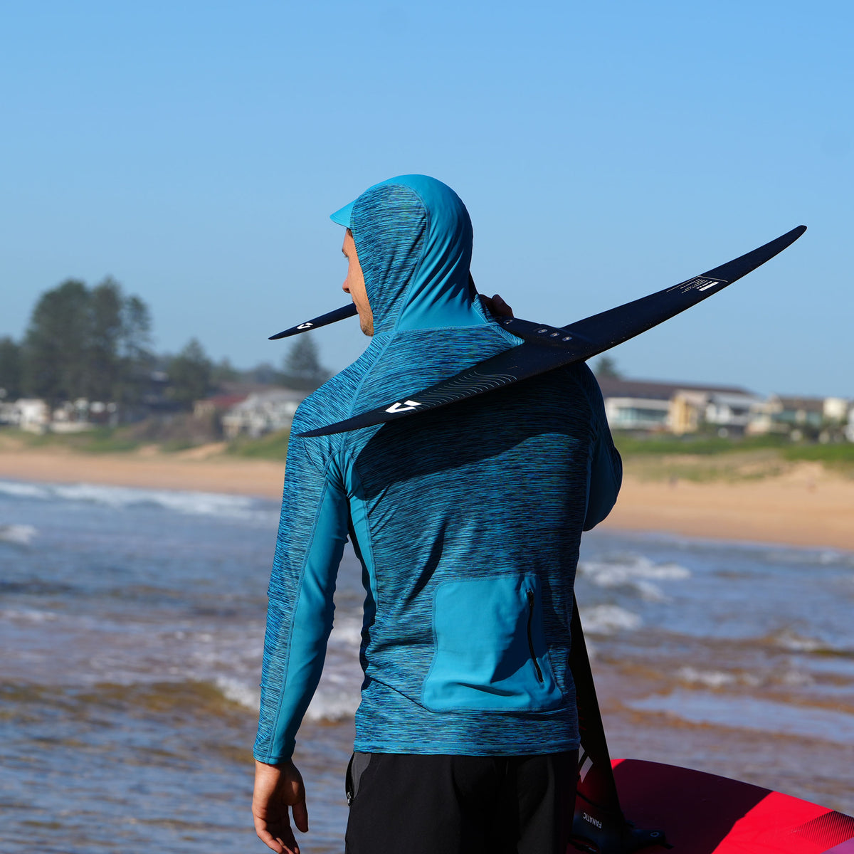 Hooded UV Long Sleeve Rash Top - Teal | Vaikobi