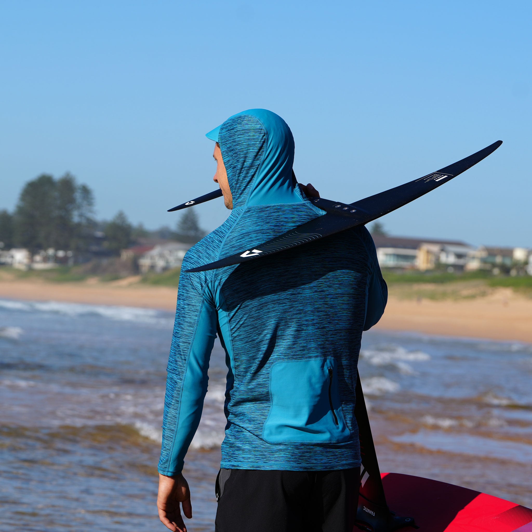 Hooded UV Long Sleeve Rash Top - Teal