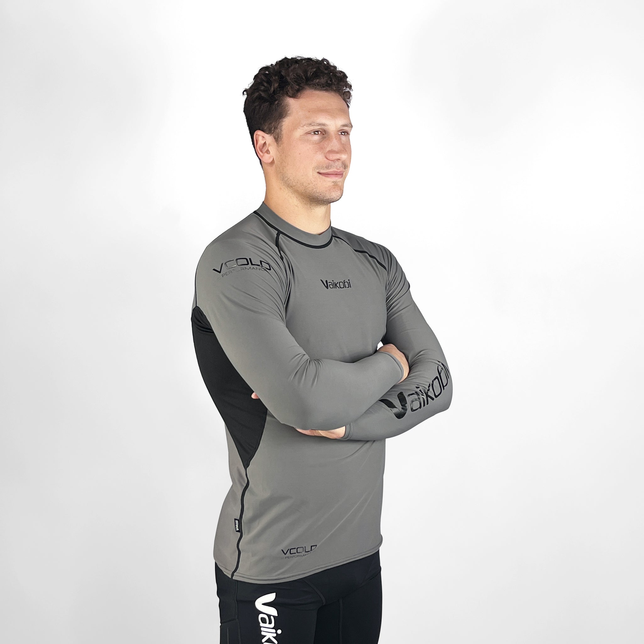 VCOLD Base Layer Long Sleeve Top - Grey/Black
