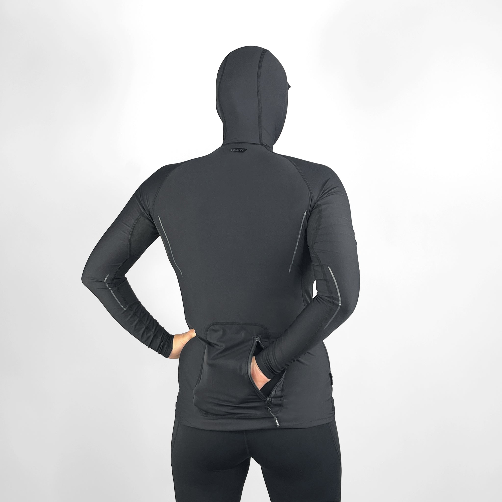 VCOLD Base Layer Hooded Long Sleeve Top - Black