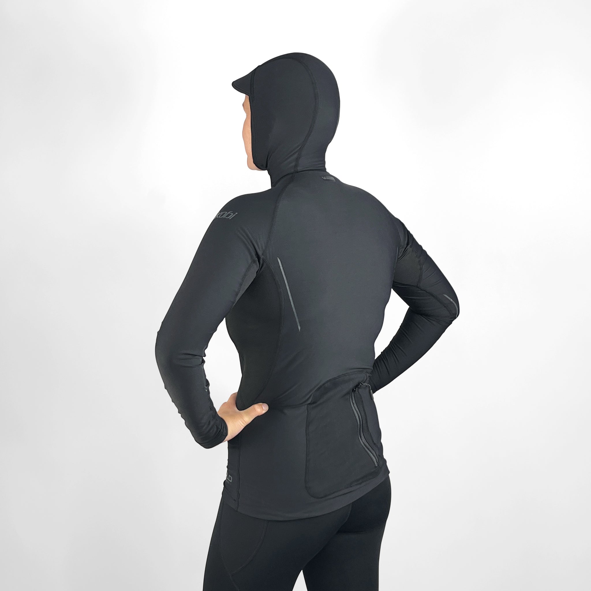VCOLD Base Layer Hooded Long Sleeve Top - Black