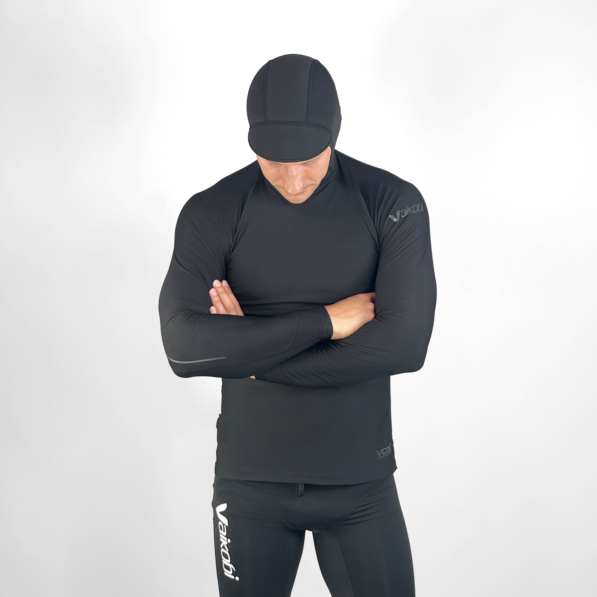 VCOLD Base Layer Hooded Long Sleeve Top - Black